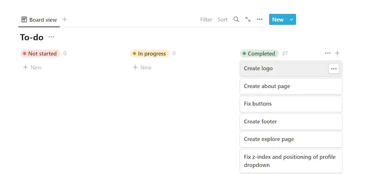 Photo of kanban board